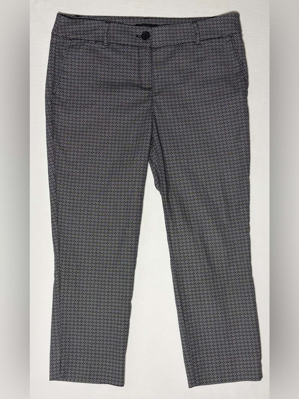 Hilary Radley Stretch Slim Leg Cropped Pants Womens 8 Geometric Business Nice